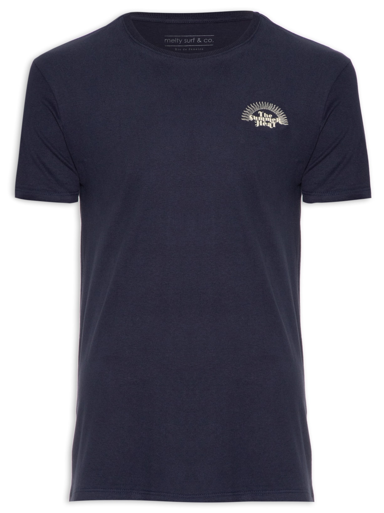 Camiseta Masculina Manga Curta Azul Melty Rj