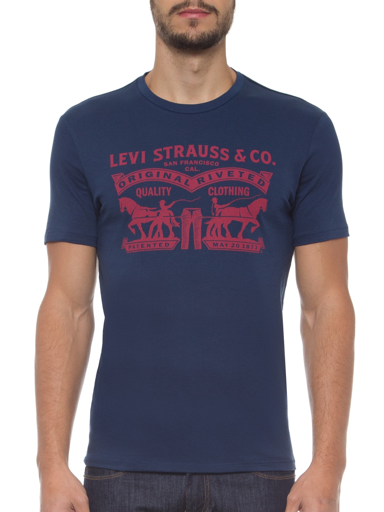 Camiseta Masculina Manga Curta Azul Levi's