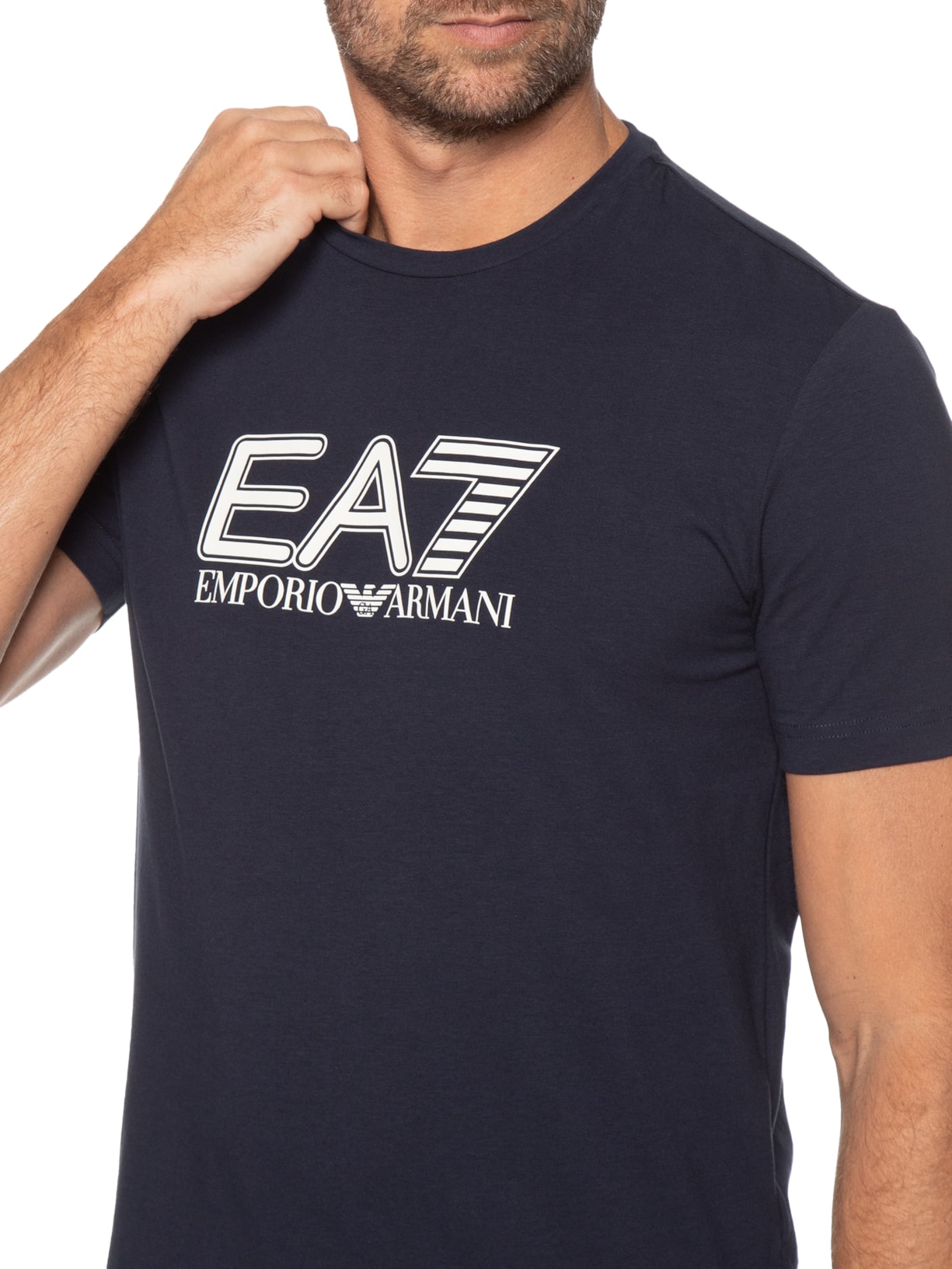 Ea7 Emporio Armani Camiseta Masculina Manga Curta Azul