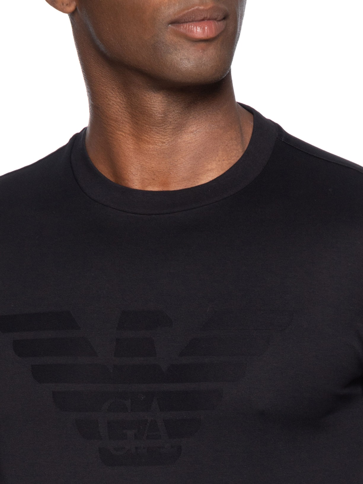 Camiseta Masculina Manga Curta Azul Emporio Armani