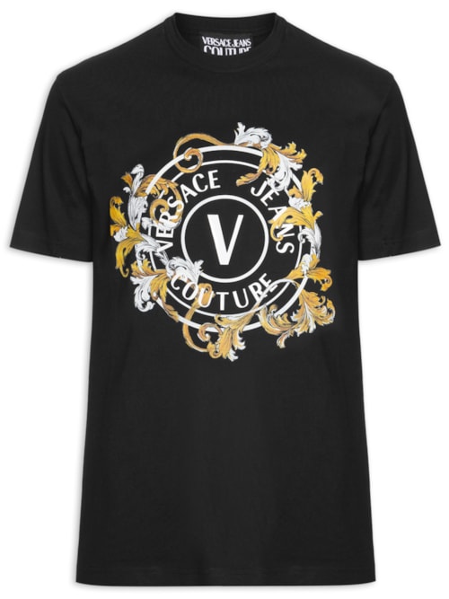 Camiseta Masculina Manga Curta Barroca - Preto