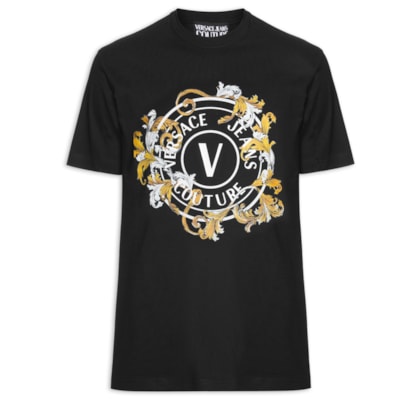 Camiseta Masculina Manga Curta Barroca - Preto