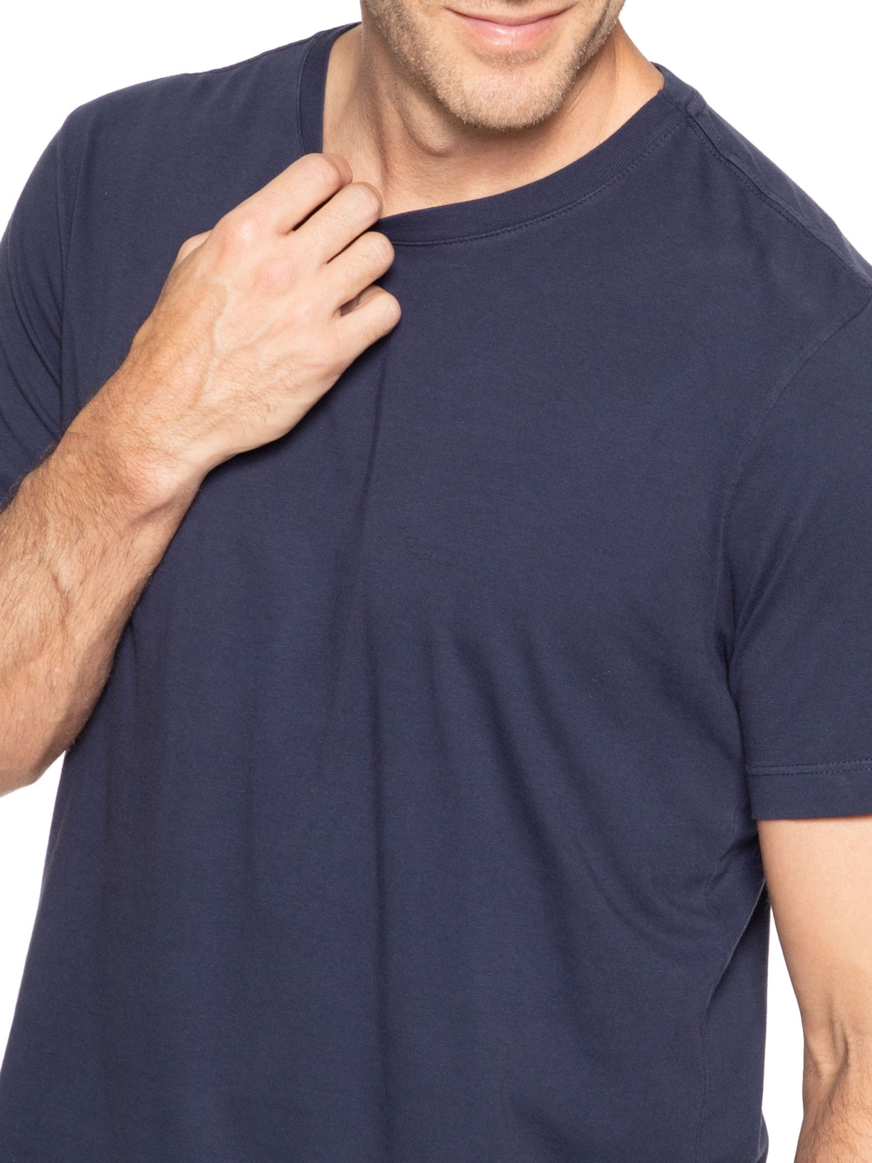 Camiseta Masculina Manga Curta Básica Aquarela Azul Richards