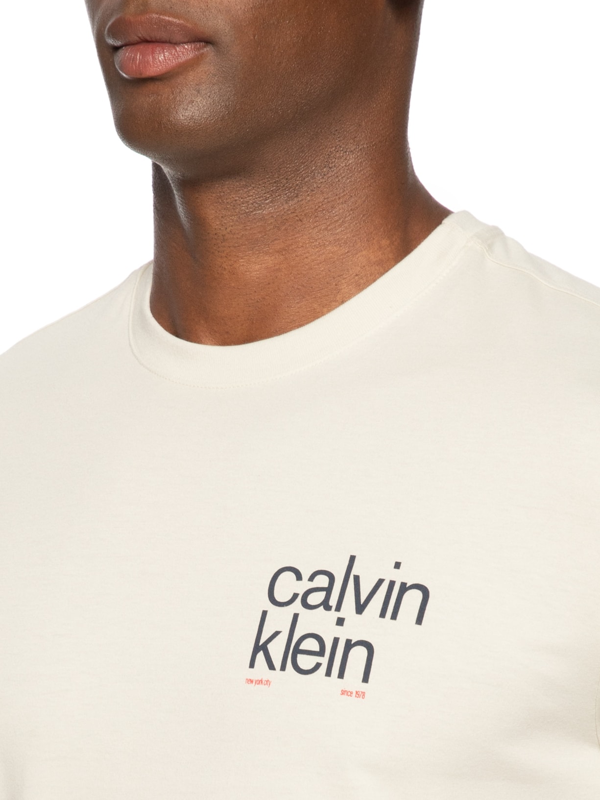 Camiseta Masculina Manga Curta Bege Calvin Klein - White Label