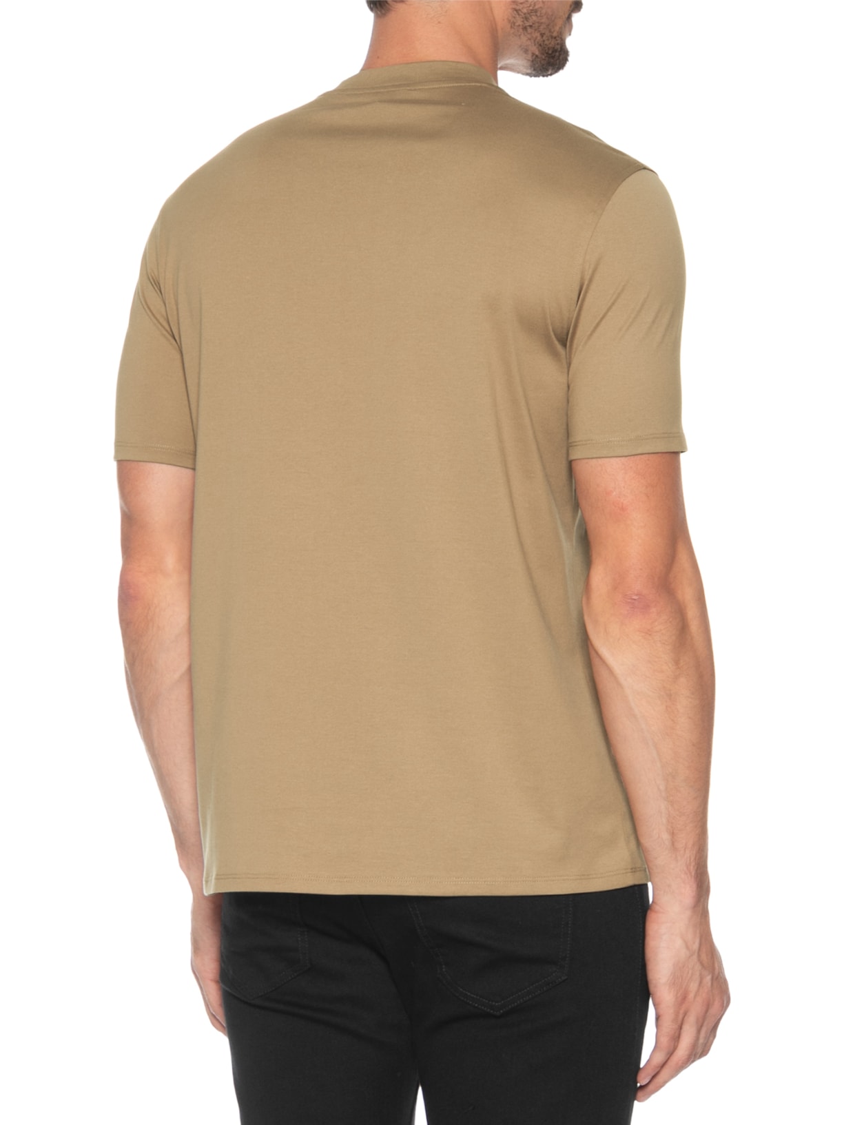 Camiseta Masculina Manga Curta Bege Emporio Armani