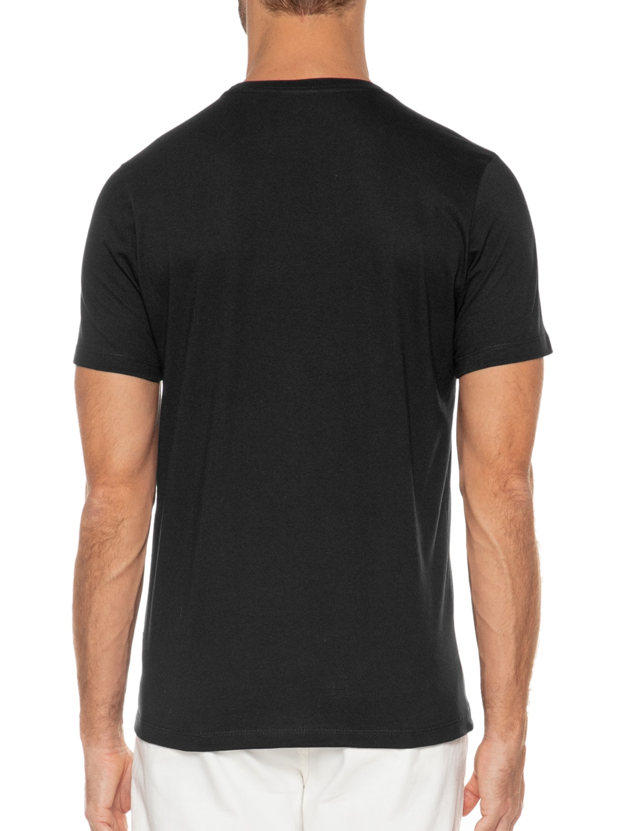 Camiseta Masculina Manga Curta Bordada Preto Nautica