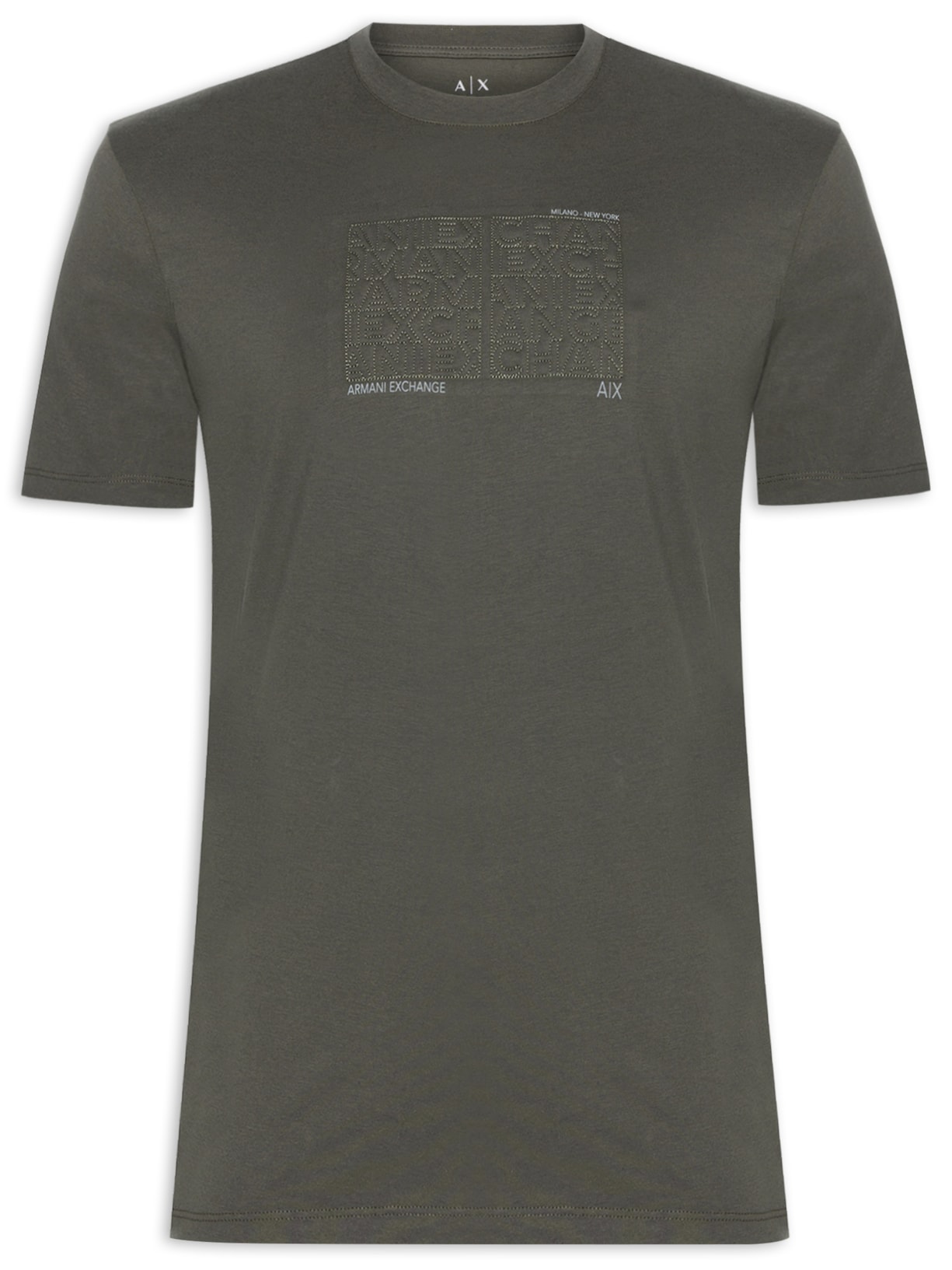 Camiseta Masculina Manga Curta Bordada - Verde