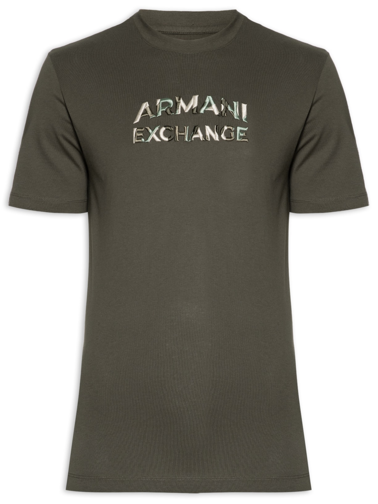 Camiseta Masculina Manga Curta Bordada - Verde