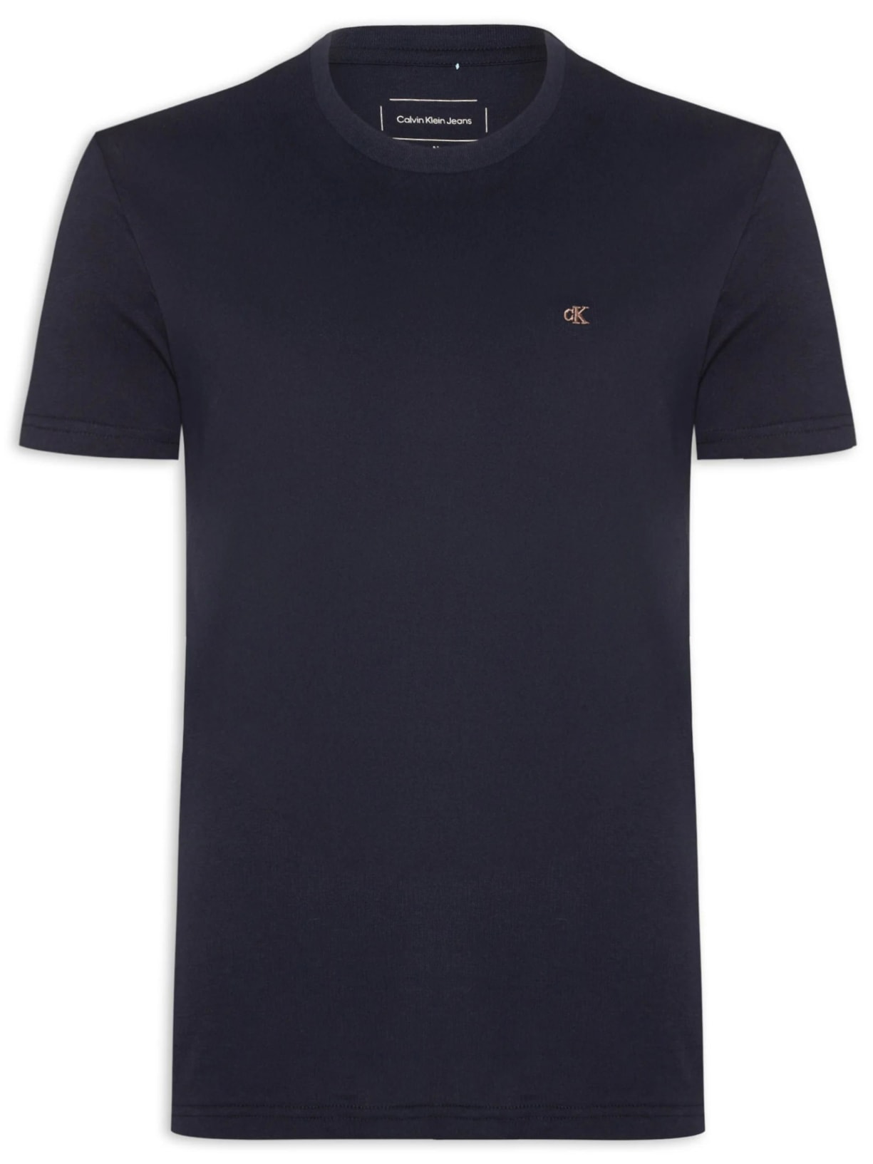 Camiseta Masculina Manga Curta Bordado Azul Calvin Klein Jeans