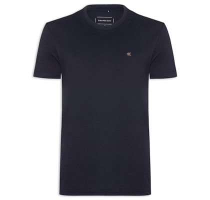 Camiseta Masculina Manga Curta Bordado - Azul