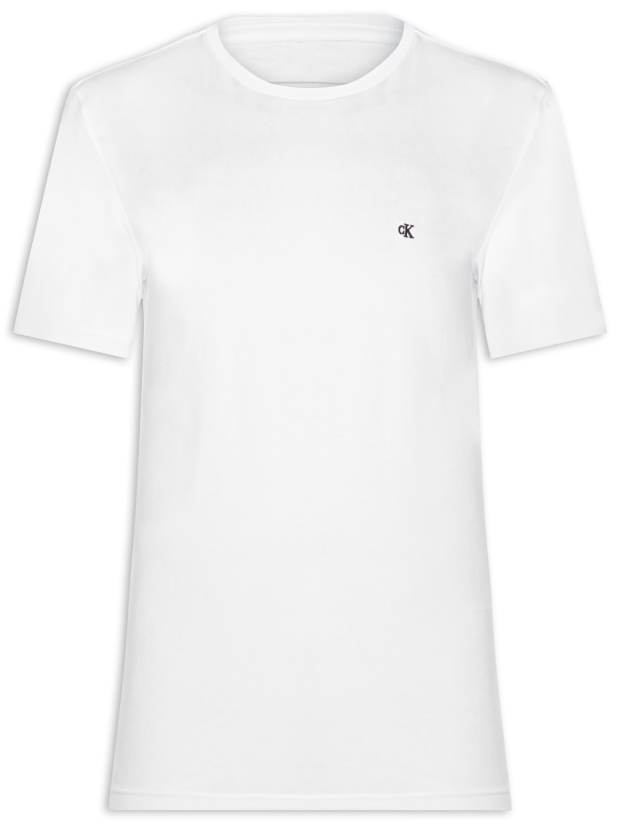 Camiseta Masculina Manga Curta Bordado Branco  Calvin Klein Jeans
