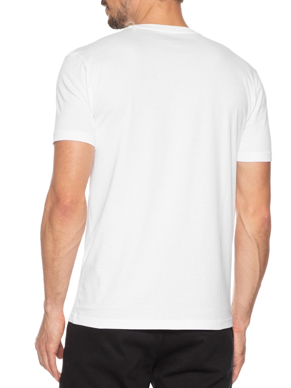 Camiseta Masculina Manga Curta Bordado Branco  Calvin Klein Jeans