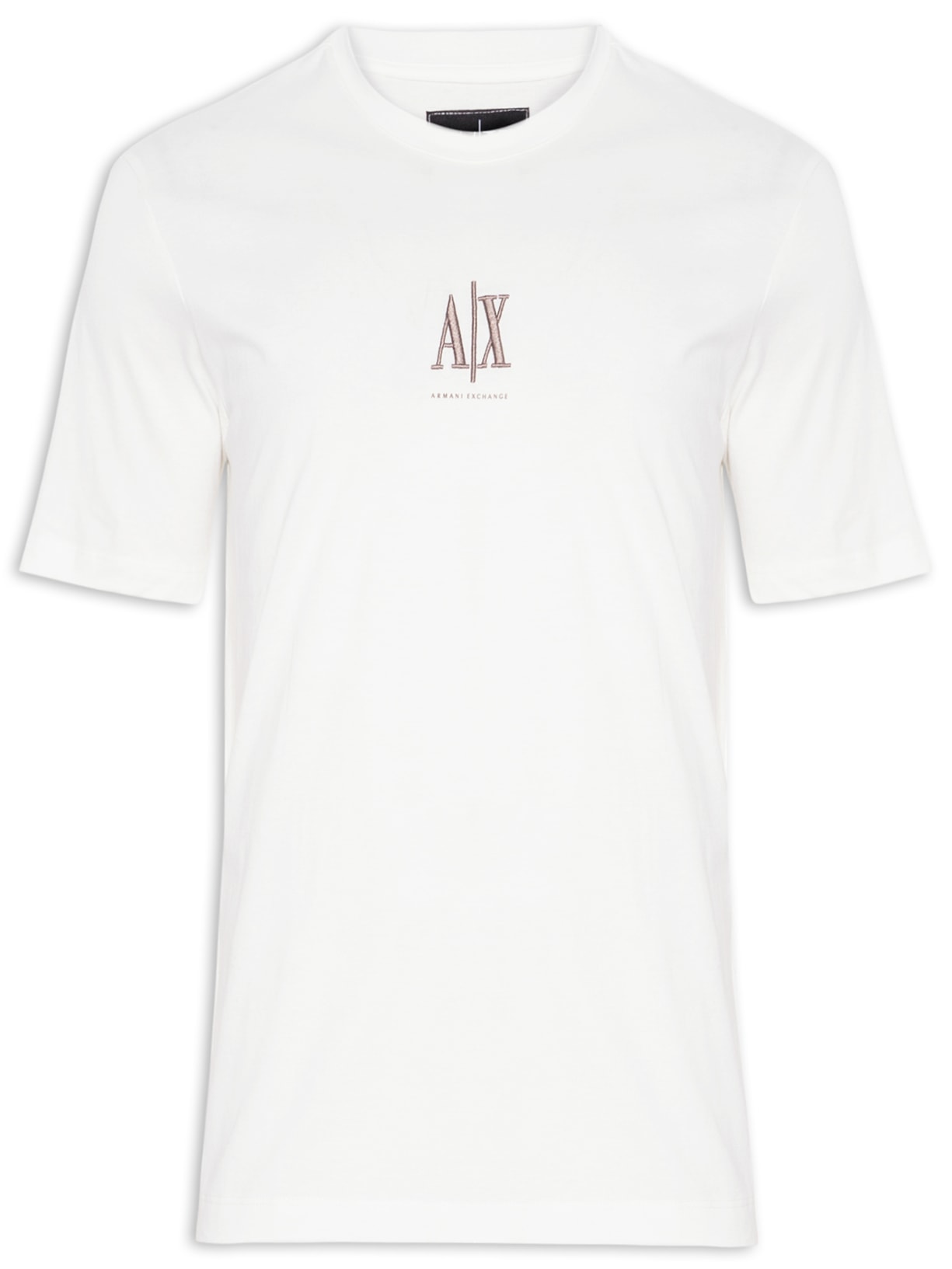 Camiseta Masculina Manga Curta Bordado Logo - Branco