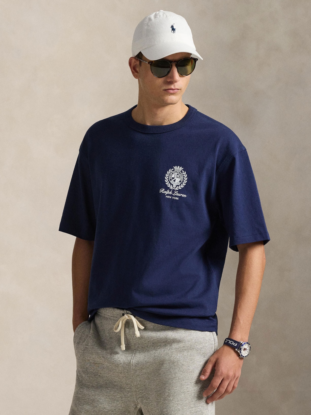 Camiseta Masculina Manga Curta Bordado Preppy Azul Polo Ralph Lauren