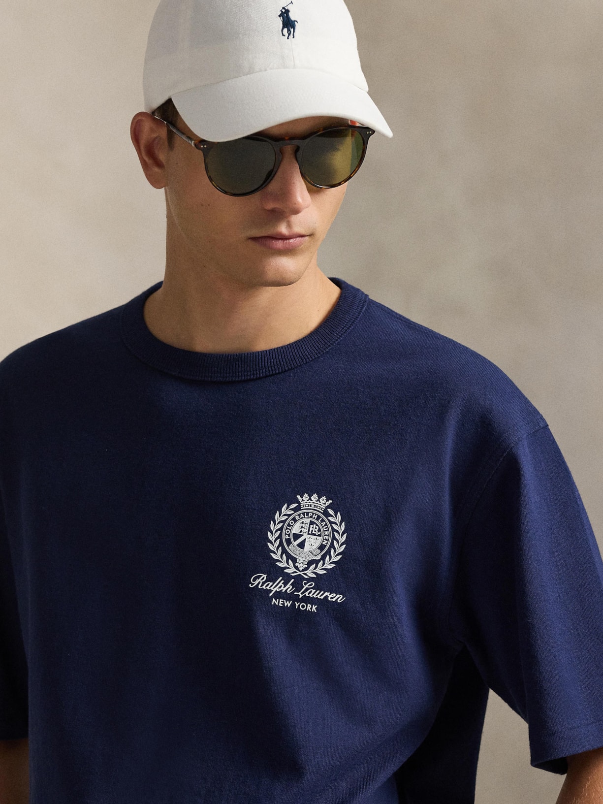 Camiseta Masculina Manga Curta Bordado Preppy Azul Polo Ralph Lauren