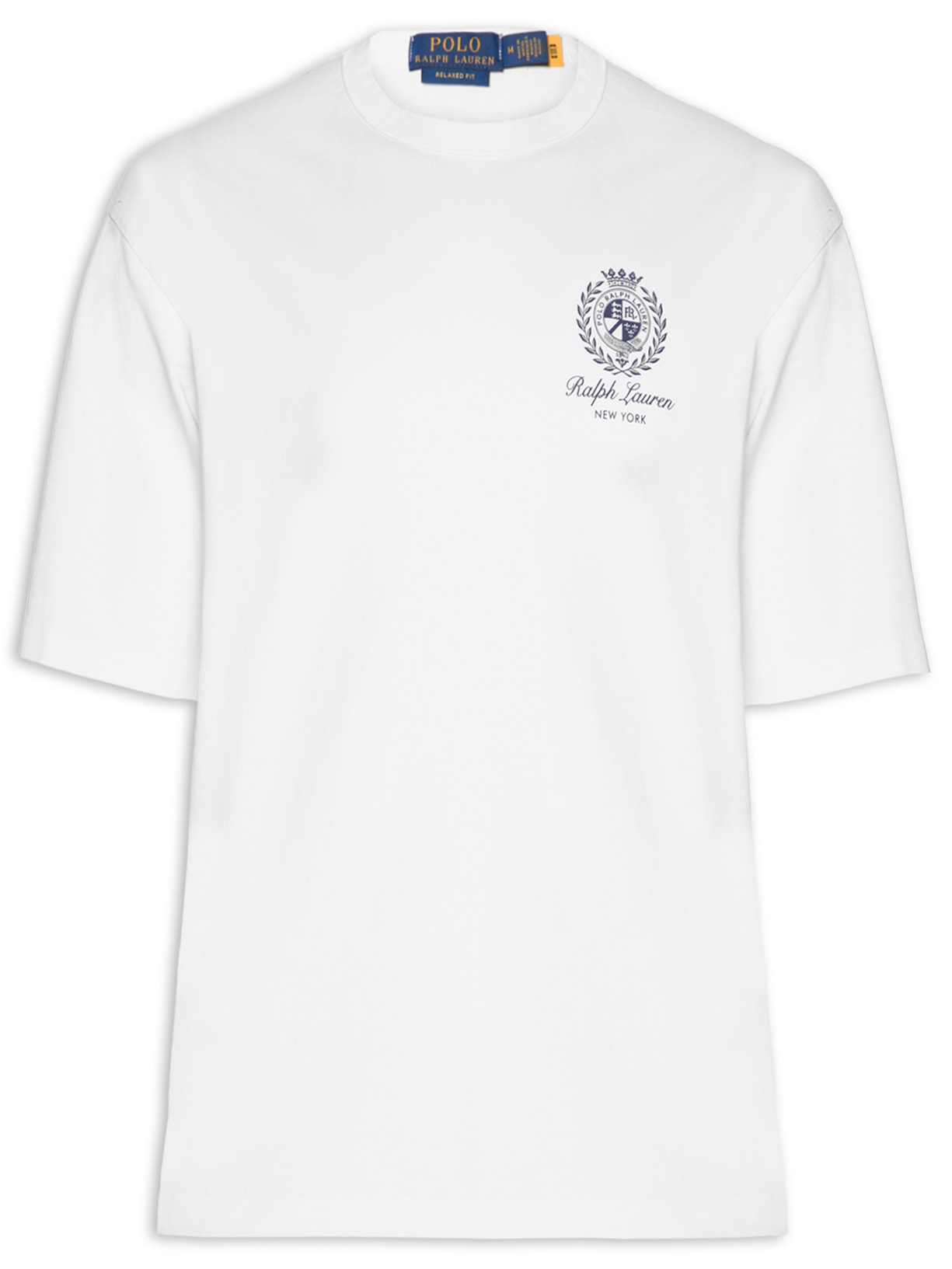 Camiseta Masculina Manga Curta Bordado Preppy - Branco