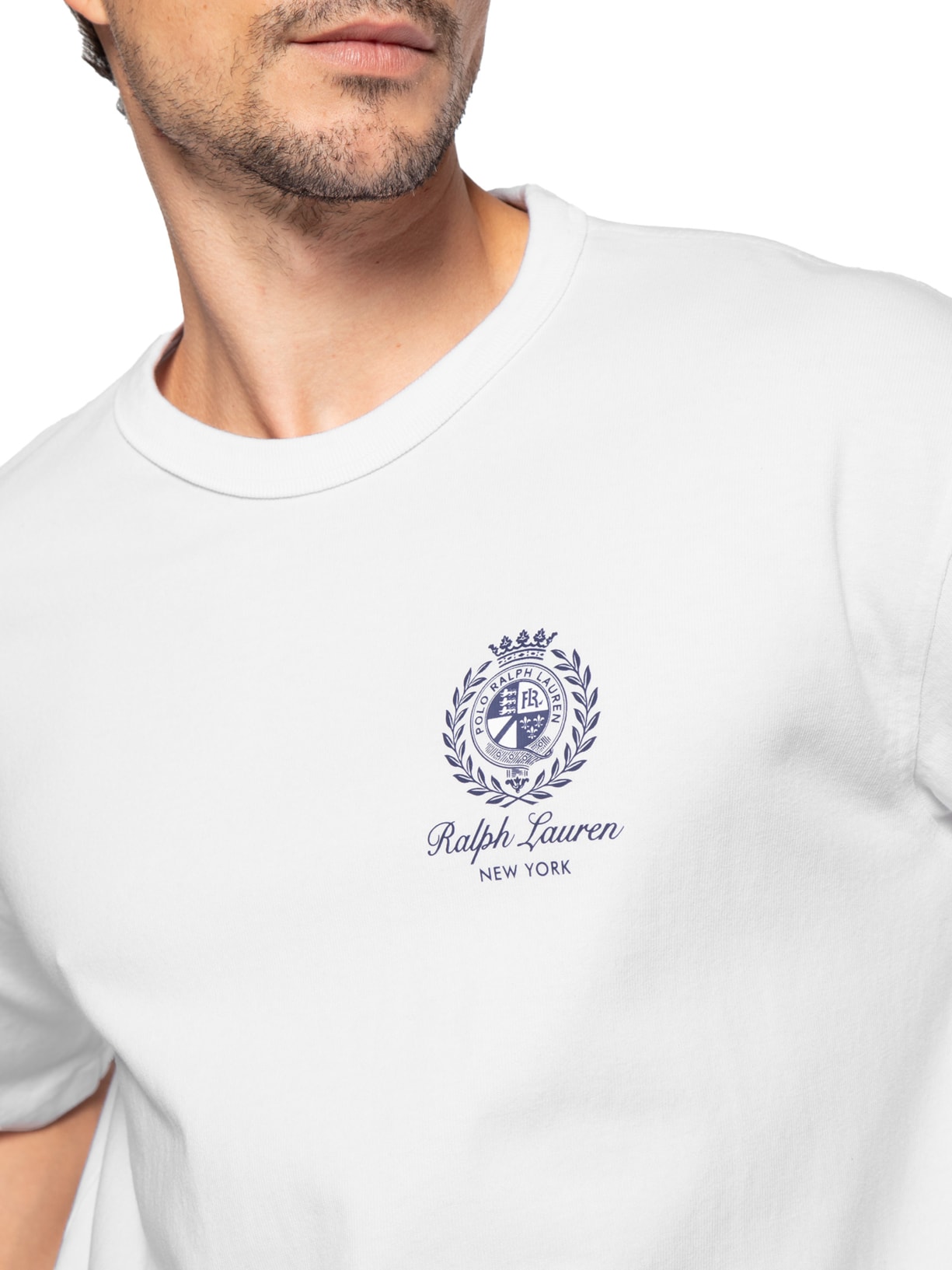 Camiseta Masculina Manga Curta Bordado Preppy Branco Polo Ralph Lauren