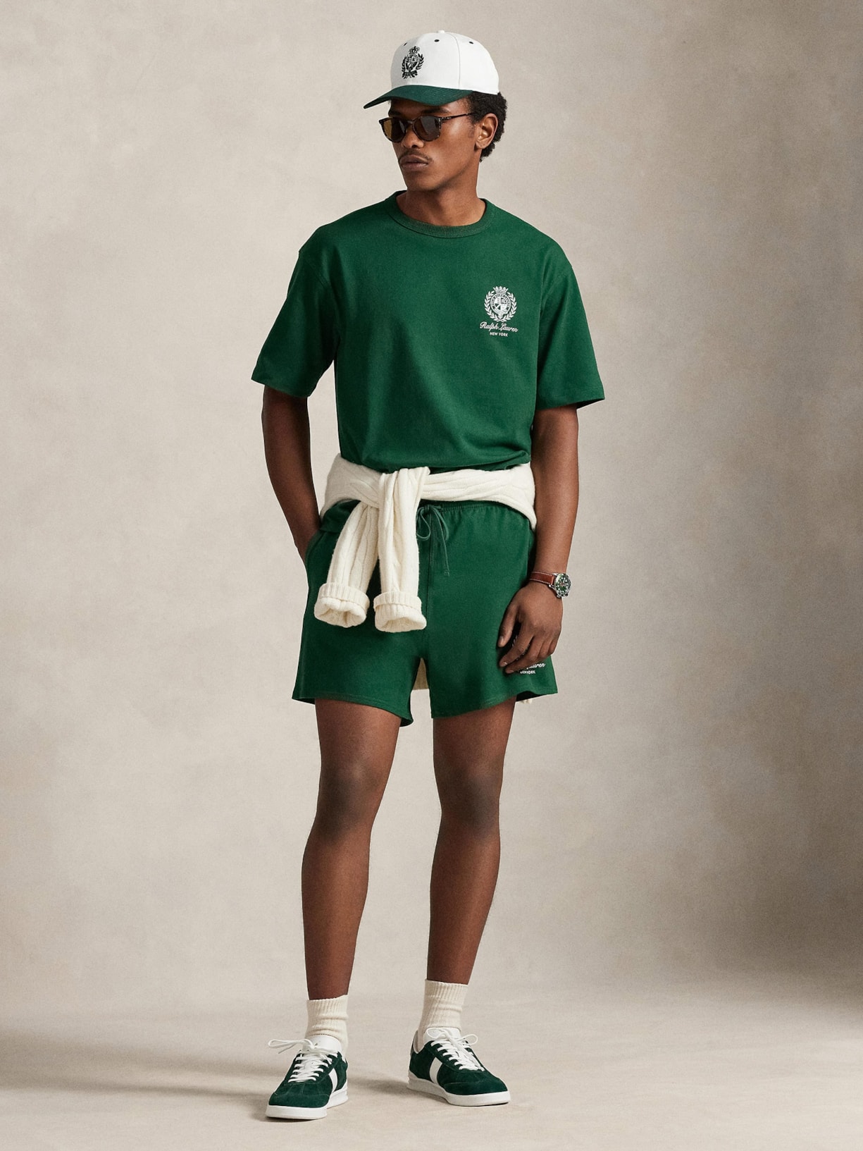 Camiseta Masculina Manga Curta Bordado Preppy Verde Polo Ralph Lauren
