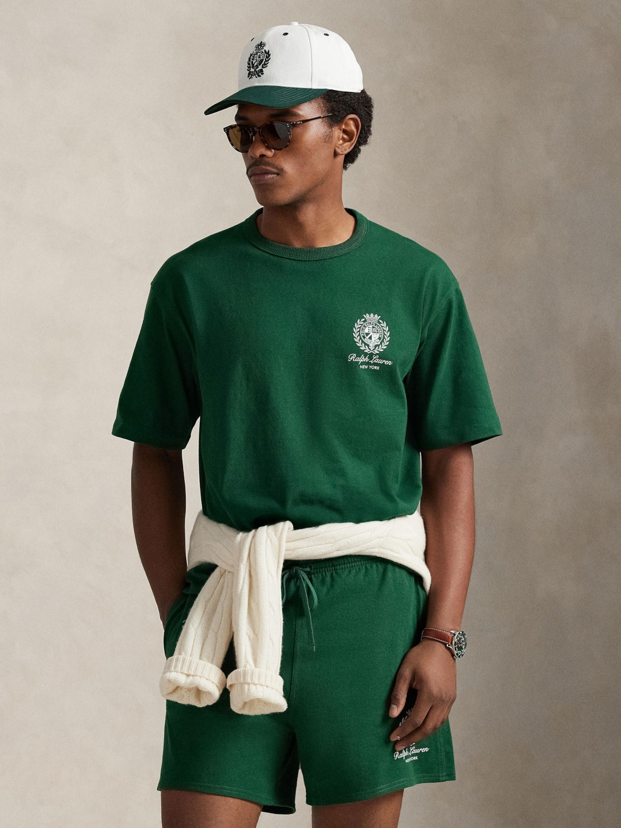 Camiseta Masculina Manga Curta Bordado Preppy Verde Polo Ralph Lauren