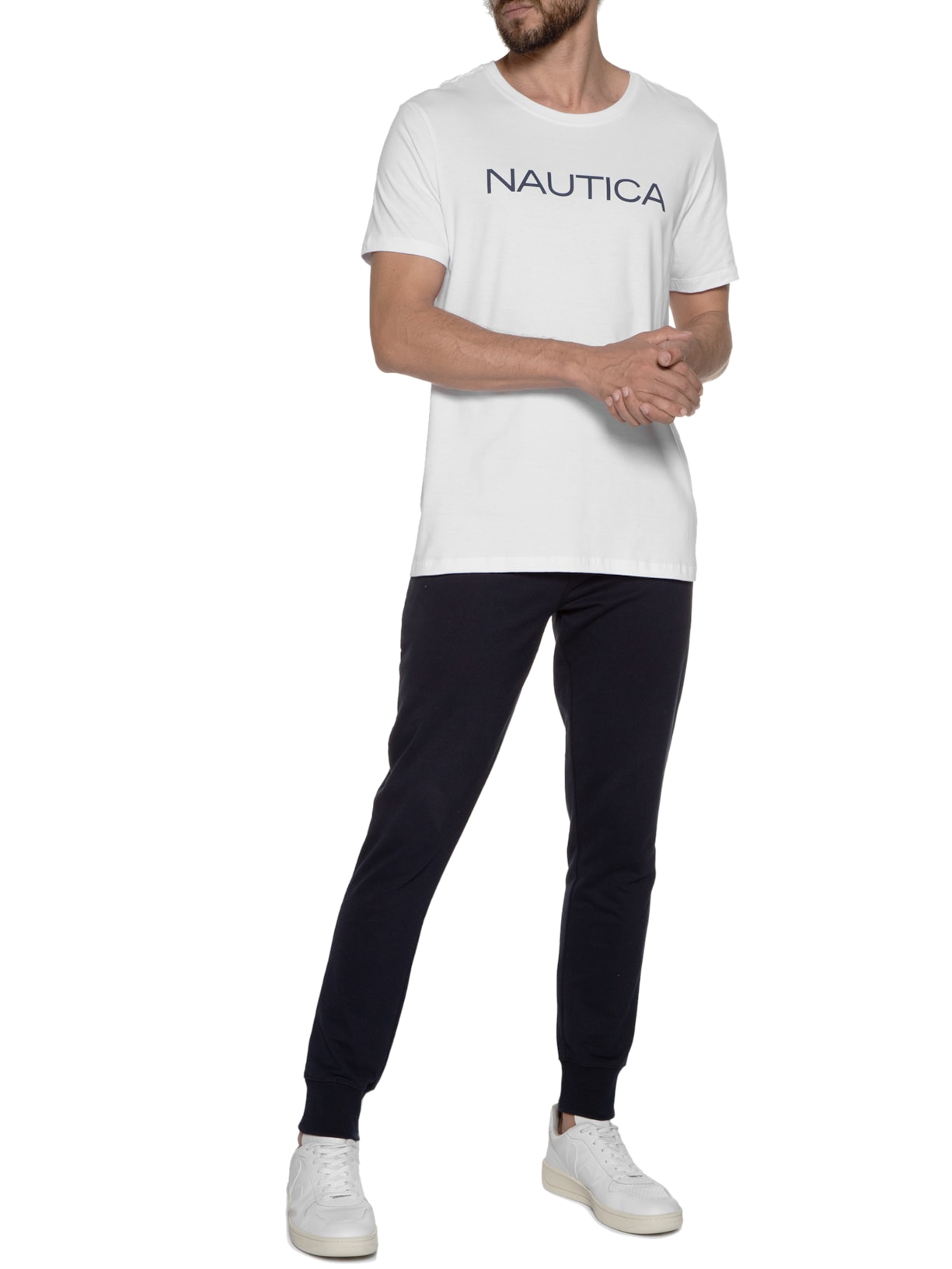 Camiseta Masculina Manga Curta Branco Nautica