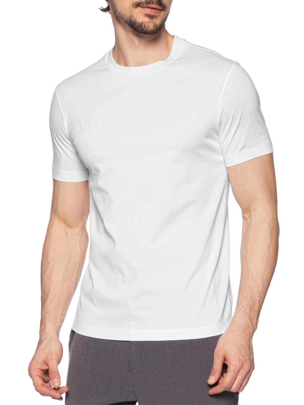 Camiseta Masculina Manga Curta Branco Emporio Armani