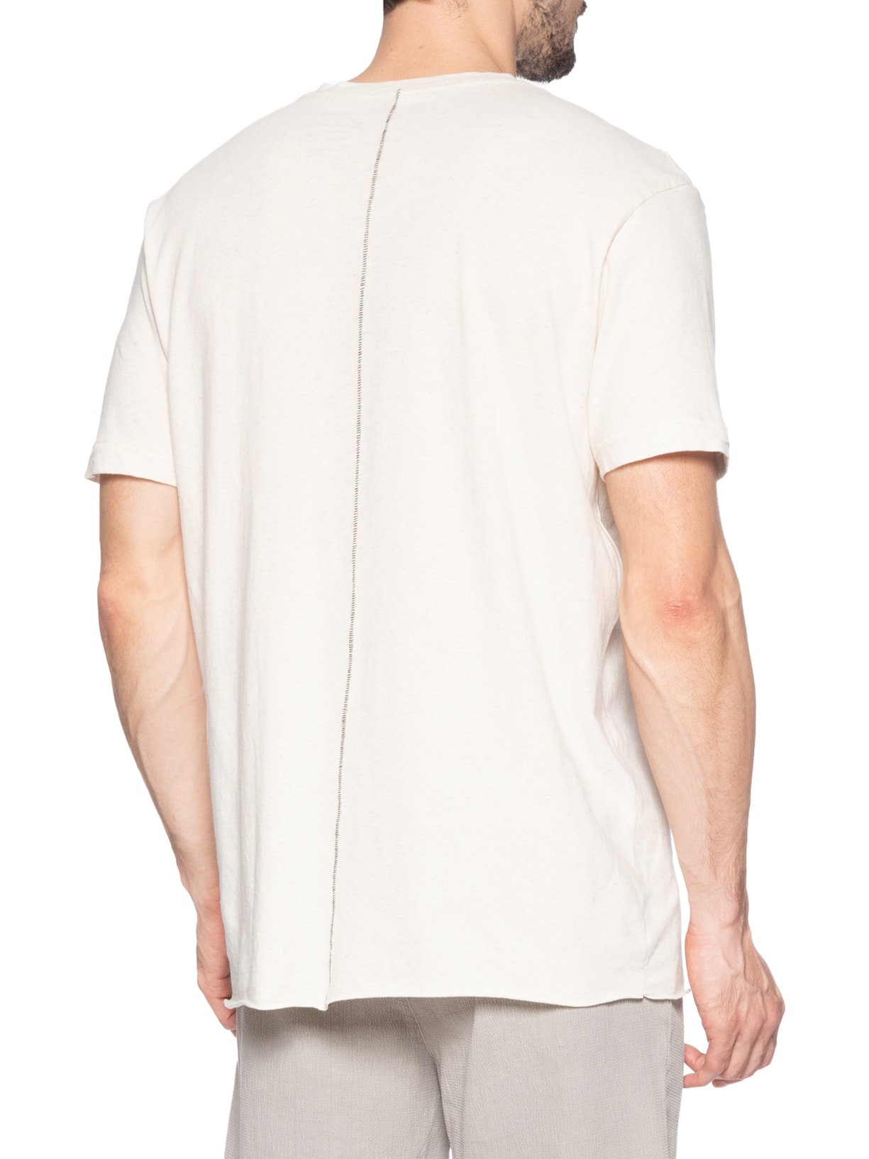 Camiseta Masculina Manga Curta Brasão Rustic Linen Bege Osklen