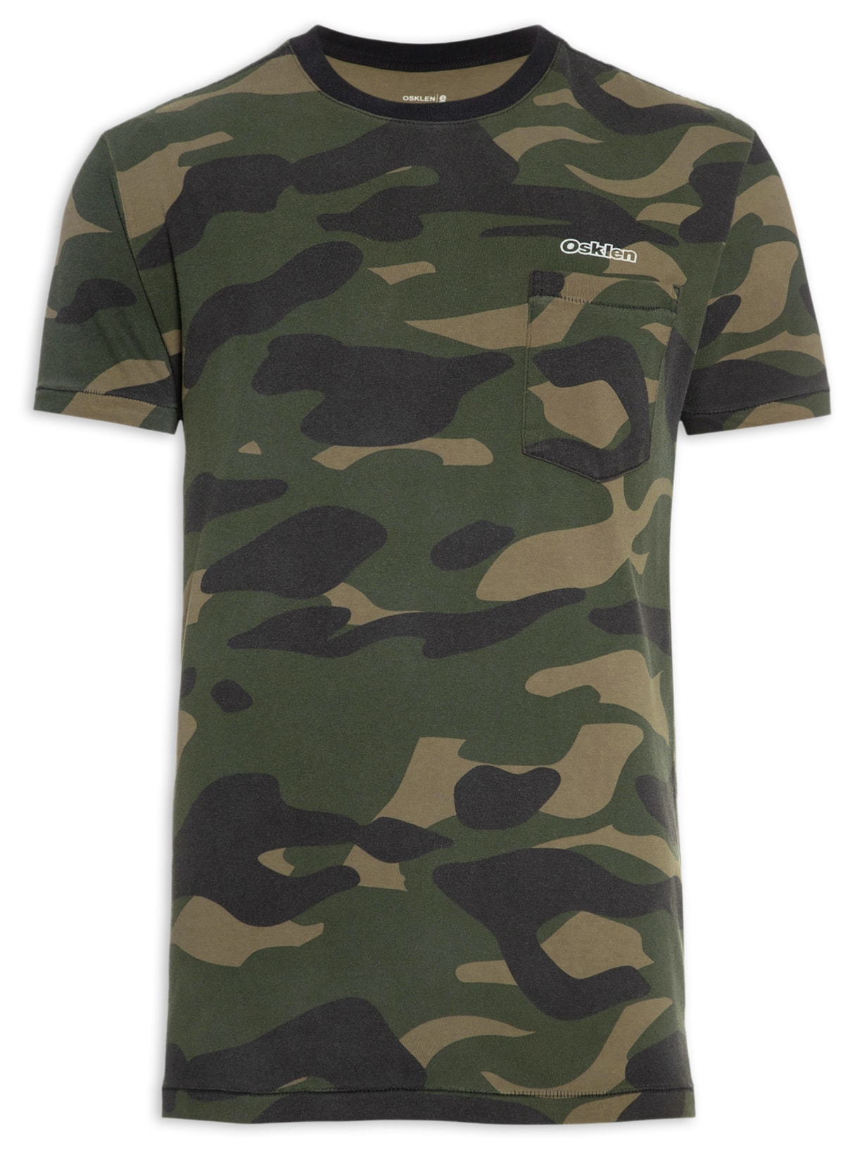 Camiseta Masculina Manga Curta Camuflagem - Verde