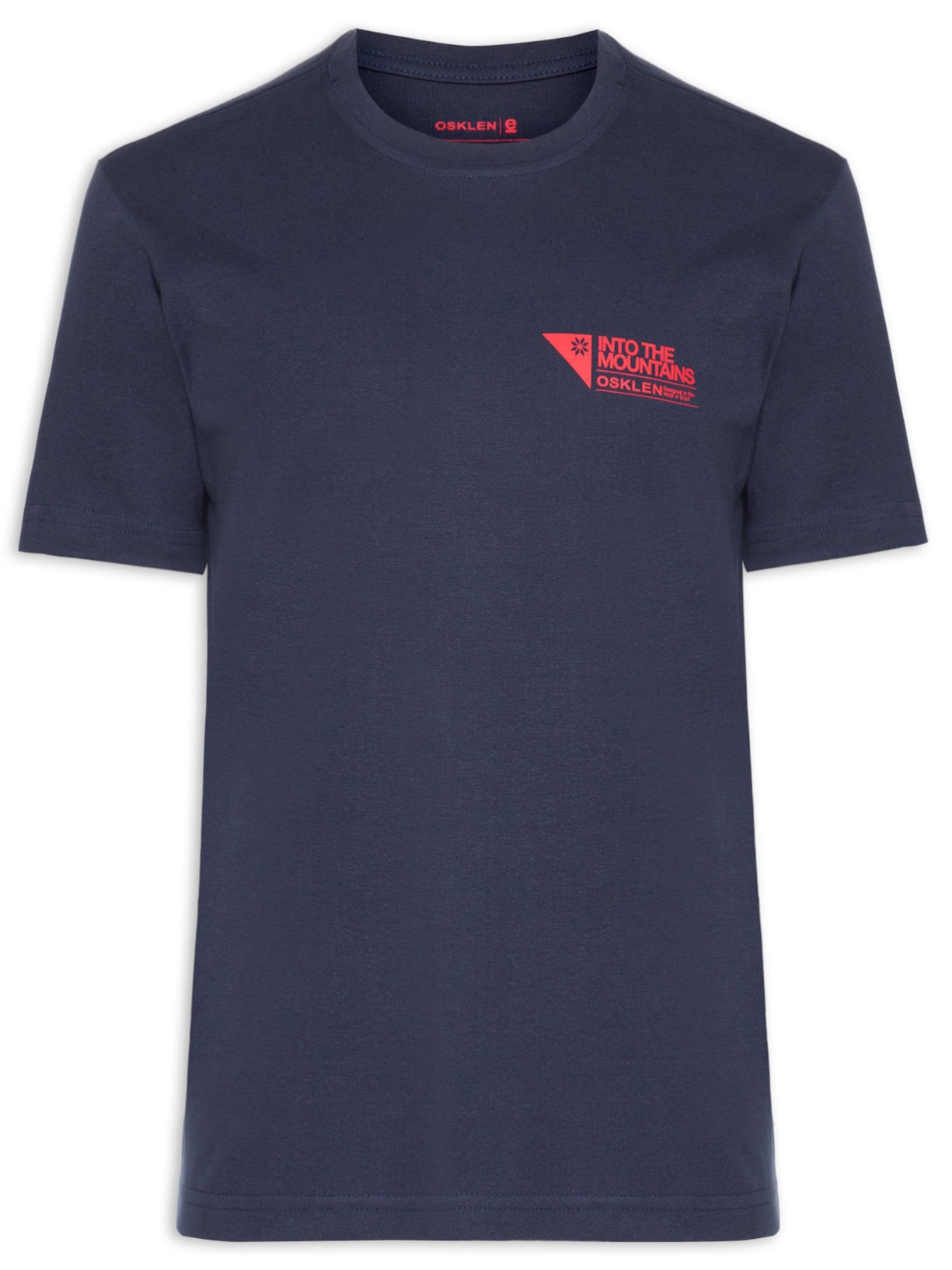 Camiseta Masculina Manga Curta Carimbo Itm - Azul