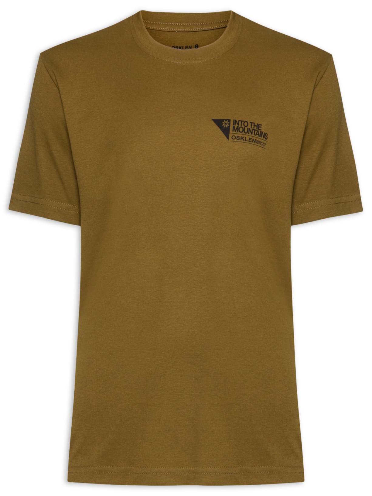 Camiseta Masculina Manga Curta Carimbo Itm - Marrom