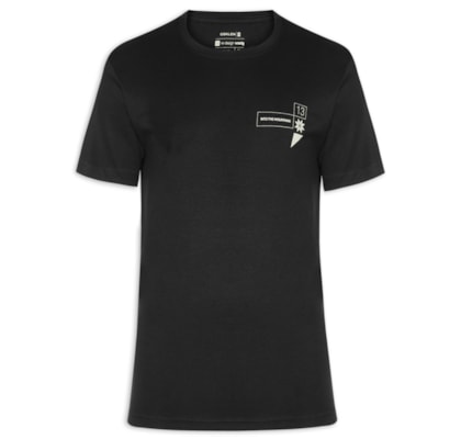 Camiseta Masculina Manga Curta Carimbo Itm - Preto