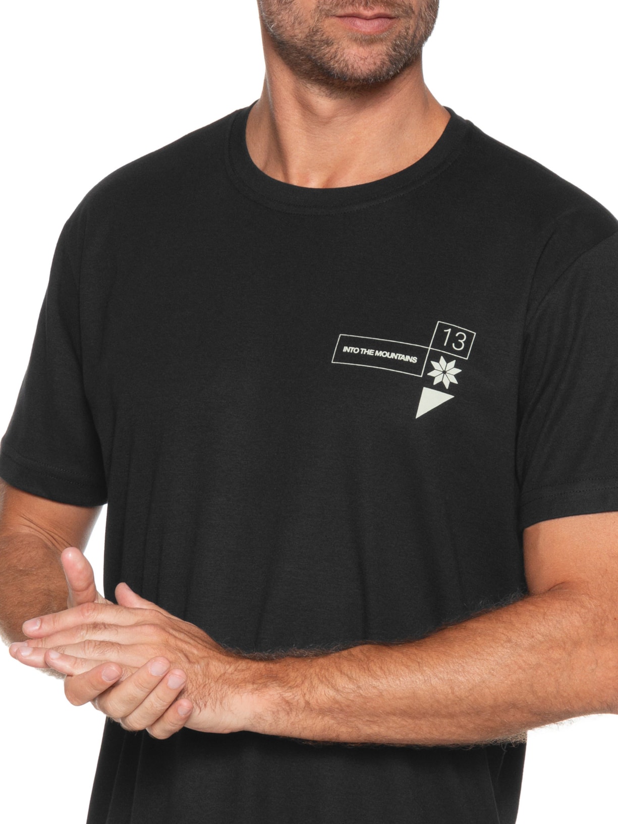 Camiseta Masculina Manga Curta Carimbo Itm Preto Osklen