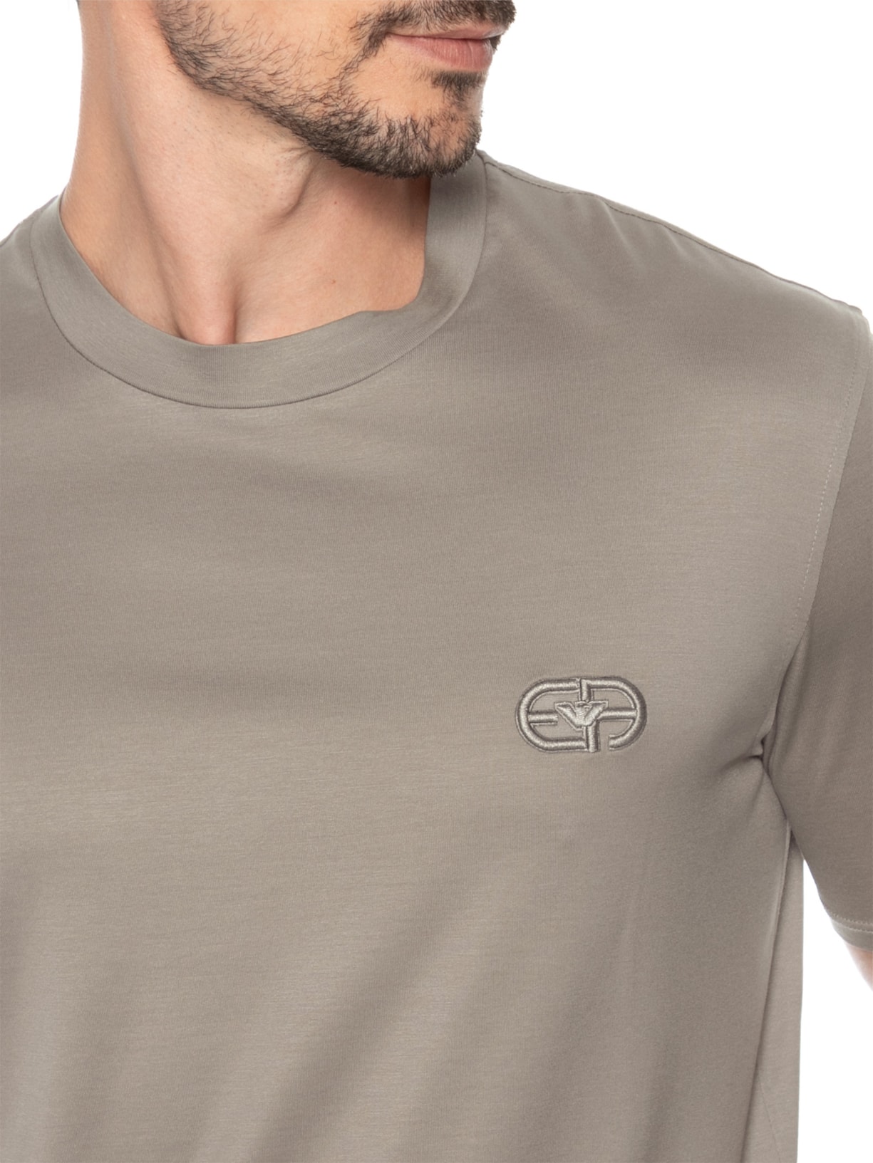 Camiseta Masculina Manga Curta Cinza Emporio Armani