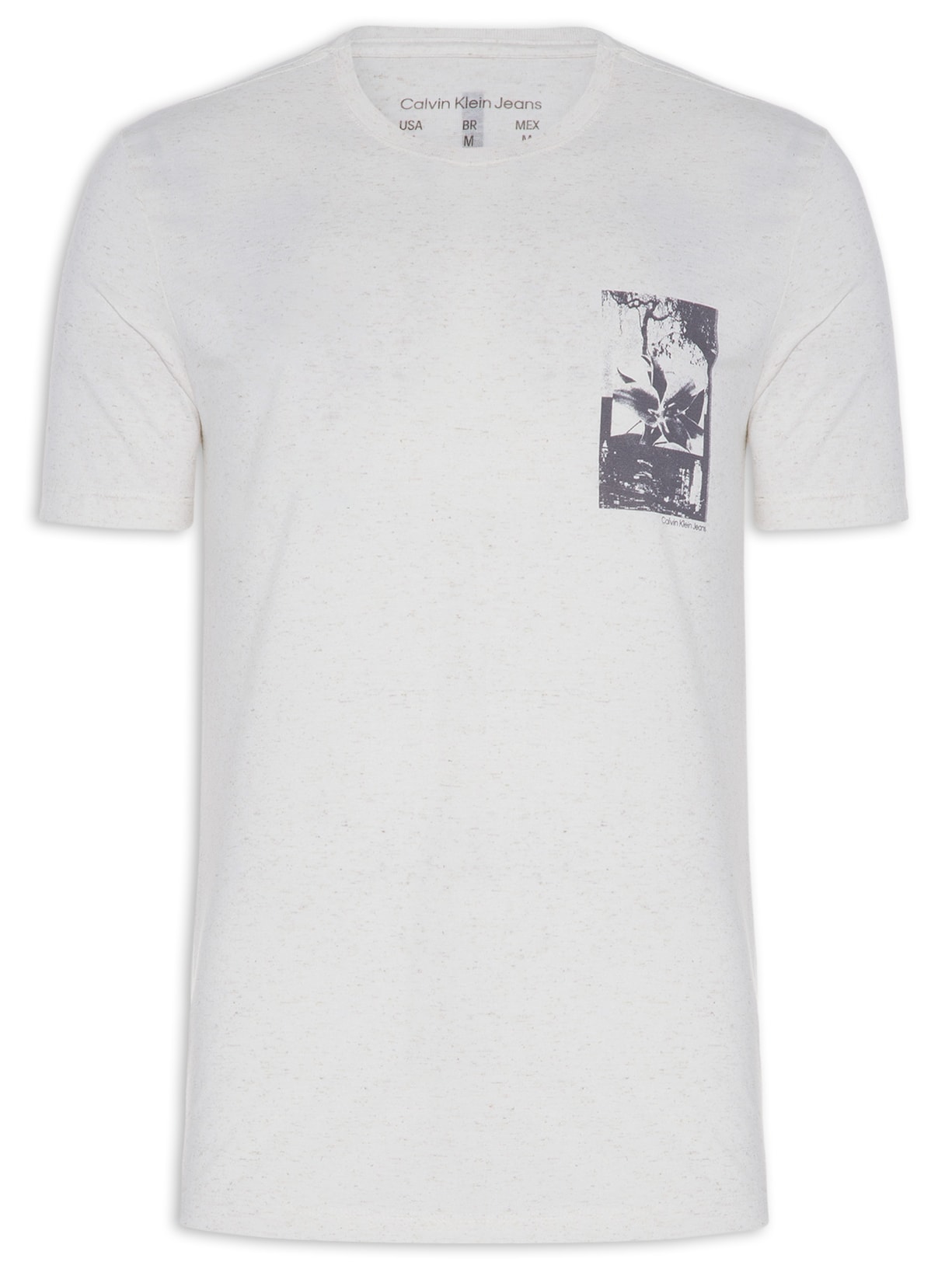 Camiseta Masculina Manga Curta City Flower - Off White