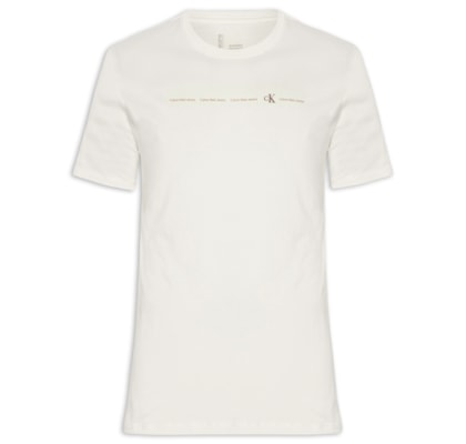 Camiseta Masculina Manga Curta CKJ Logo - Branco