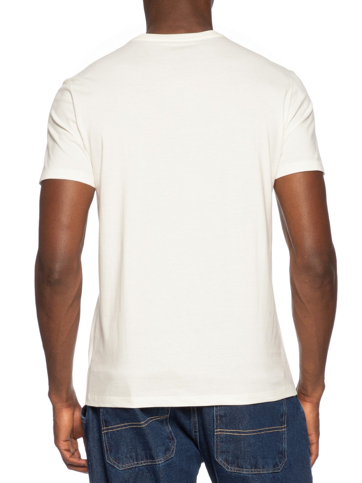 Camiseta Masculina Manga Curta CKJ Logo Branco Calvin Klein Jeans