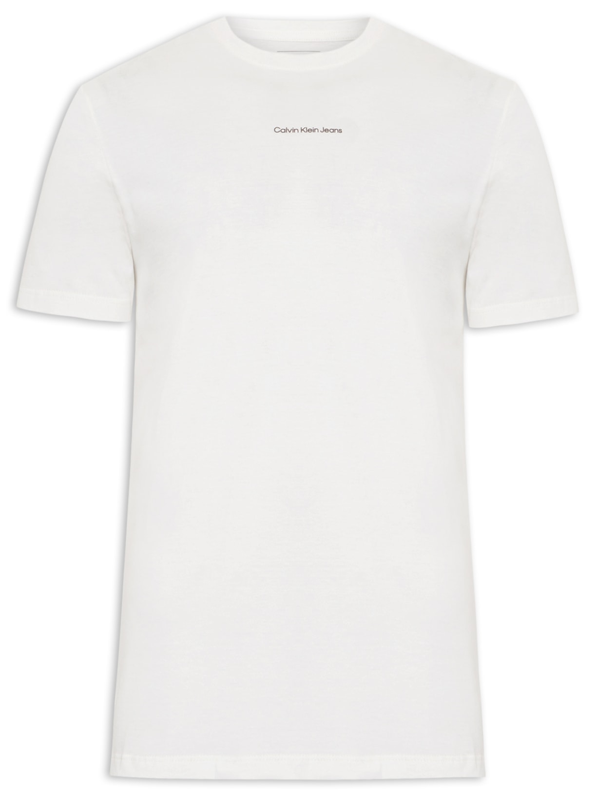 Camiseta Masculina Manga Curta CKJ Minimal Statement Branco Calvin Klein Jeans