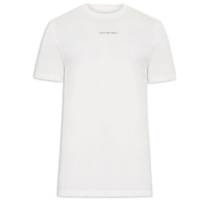 Camiseta Masculina Manga Curta CKJ Minimal Statement - Branco