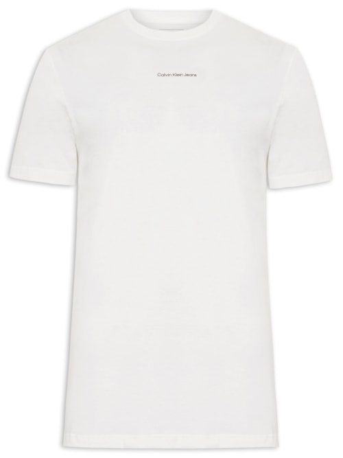 Camiseta Masculina Manga Curta CKJ Minimal Statement - Branco