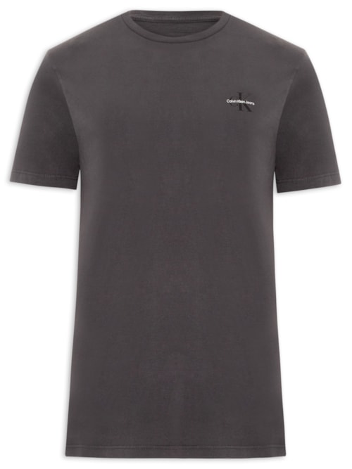 Camiseta Masculina Manga Curta CKJ Reissue Peito - Cinza
