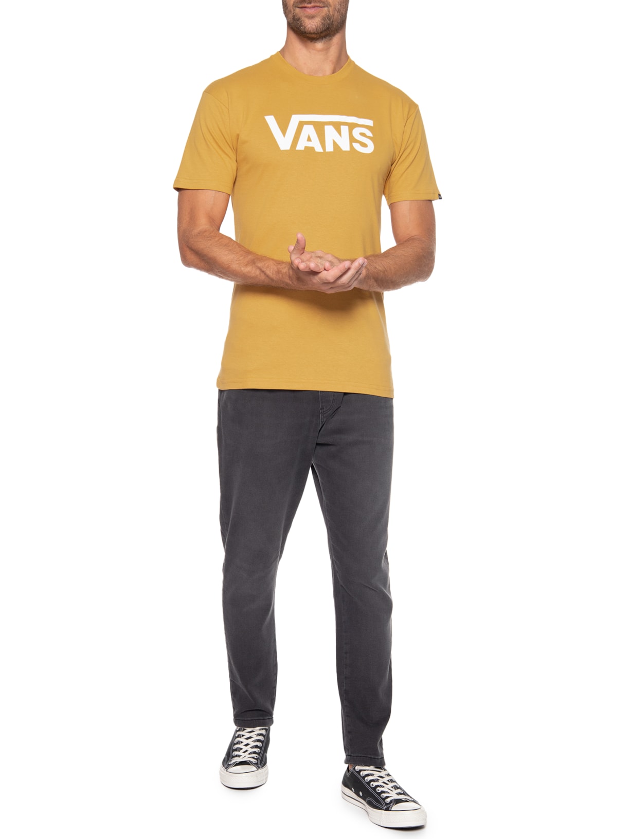 Camiseta Masculina Manga Curta Classic Amarelo Vans