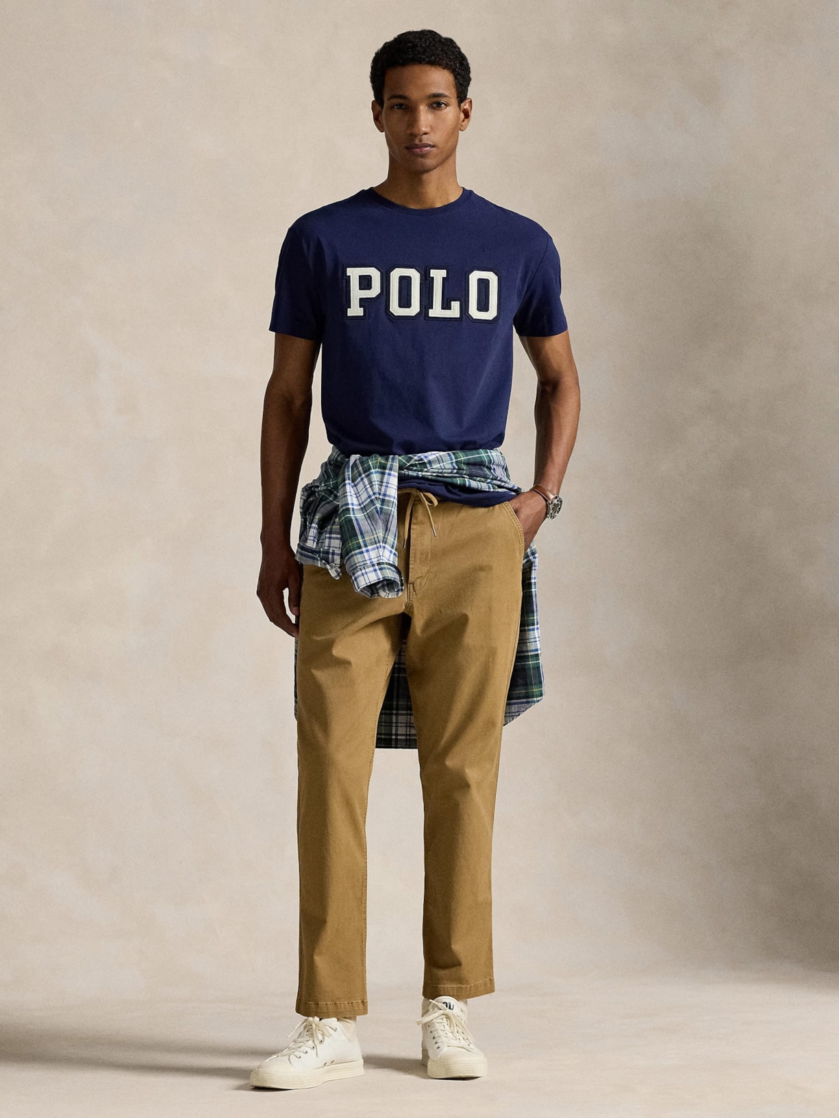Camiseta Masculina Manga Curta Classic Big Polo Logo Azul Polo Ralph Lauren