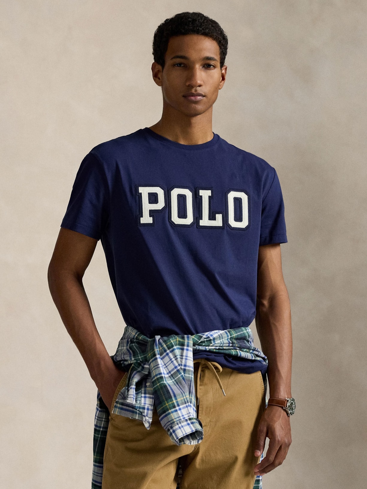 Camiseta Masculina Manga Curta Classic Big Polo Logo Azul Polo Ralph Lauren