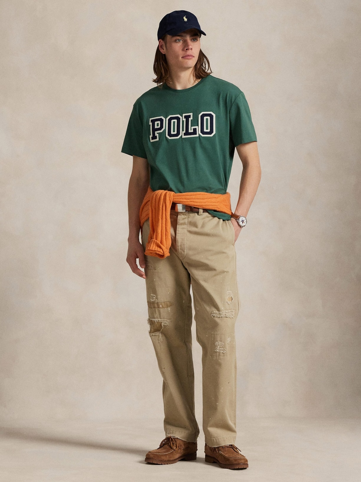 Camiseta Masculina Manga Curta Classic Big Polo Logo Verde Polo Ralph Lauren