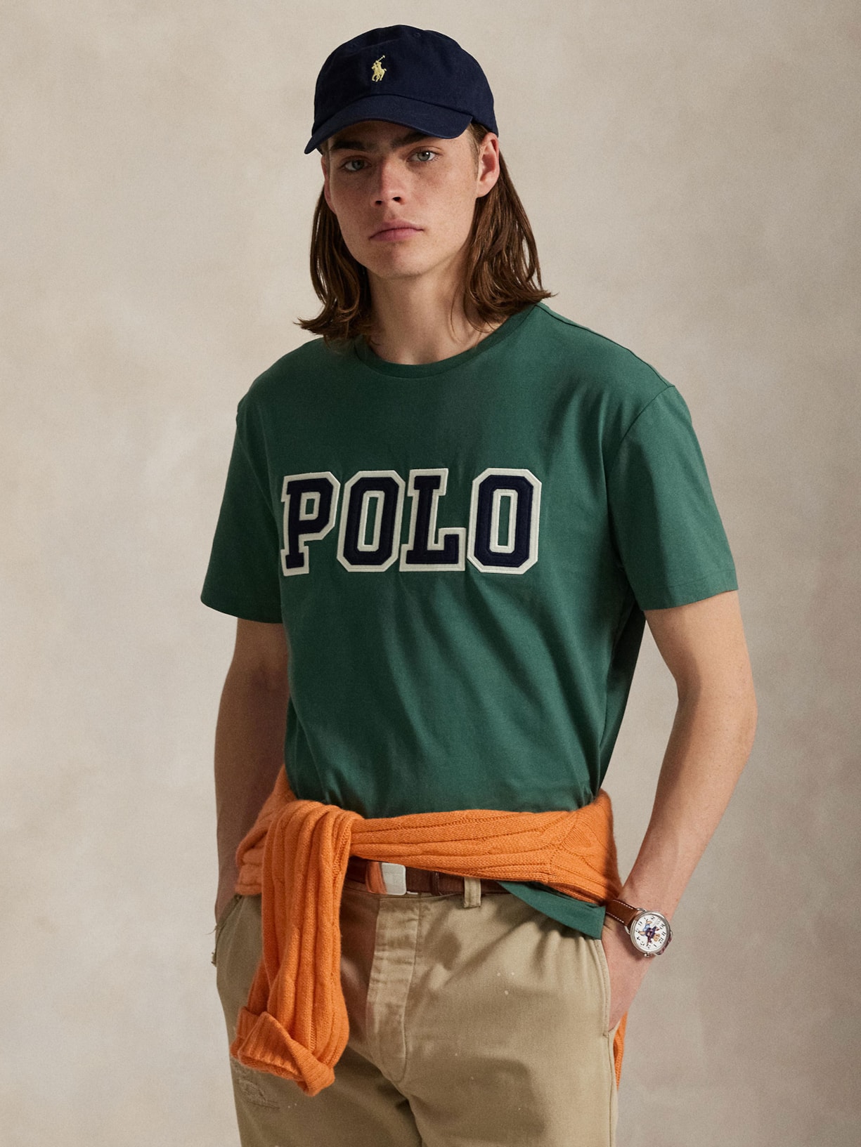 Camiseta Masculina Manga Curta Classic Big Polo Logo Verde Polo Ralph Lauren