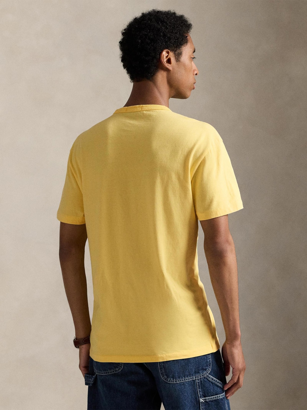 Camiseta Masculina Manga Curta Classic Logo Bordado Amarelo Polo Ralph Lauren