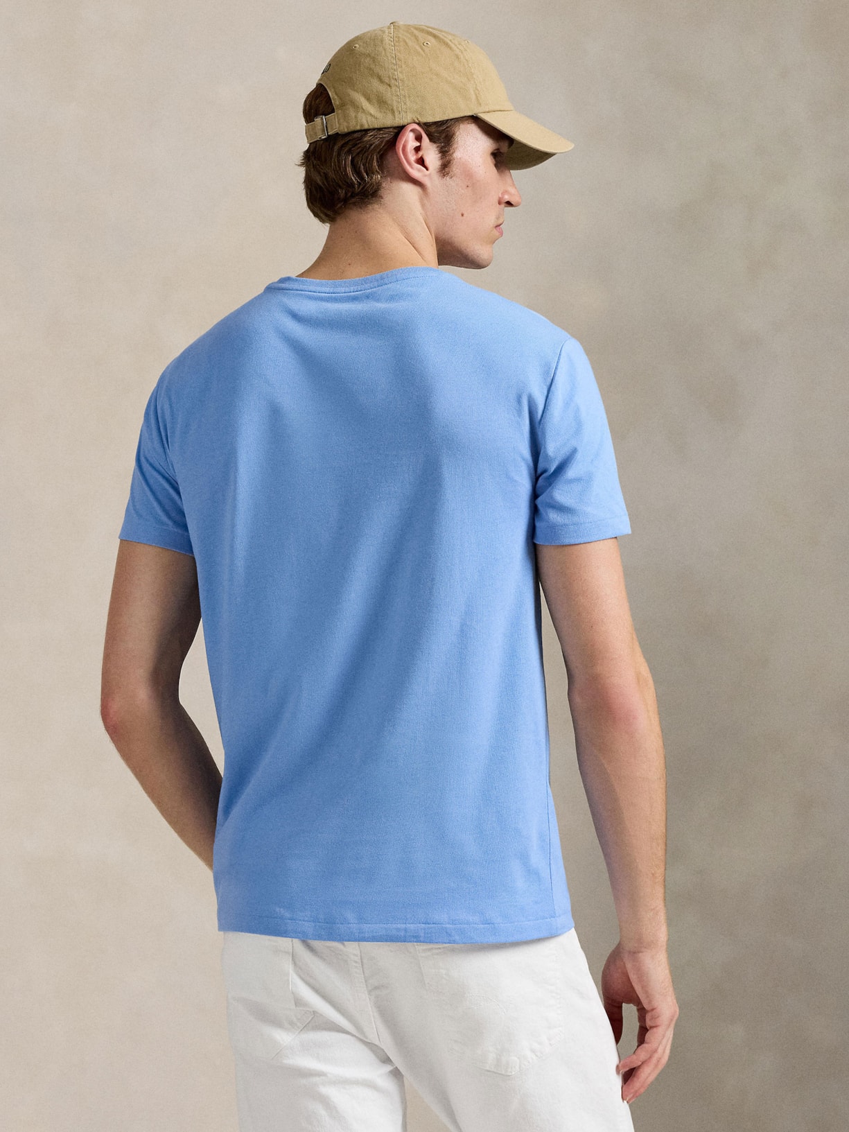 Camiseta Masculina Manga Curta Classic Logo Bordado Azul Polo Ralph Lauren