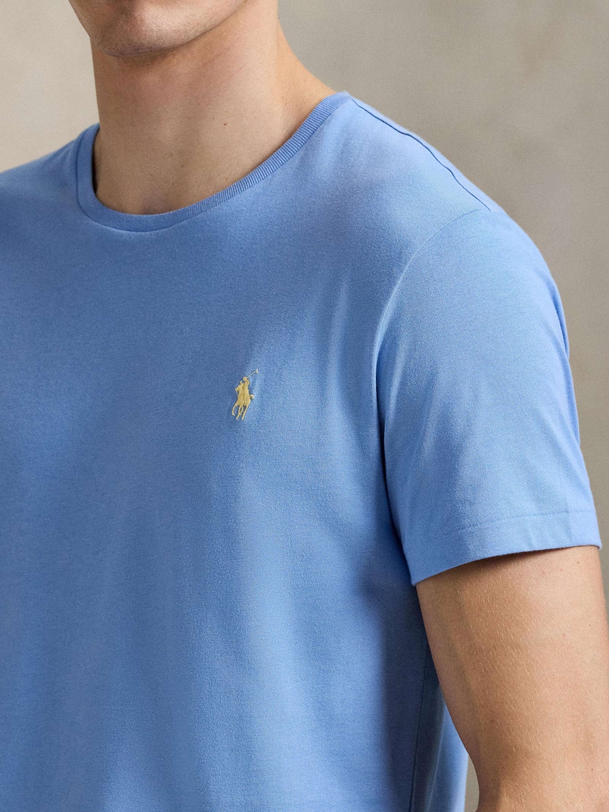 Camiseta Masculina Manga Curta Classic Logo Bordado Azul Polo Ralph Lauren