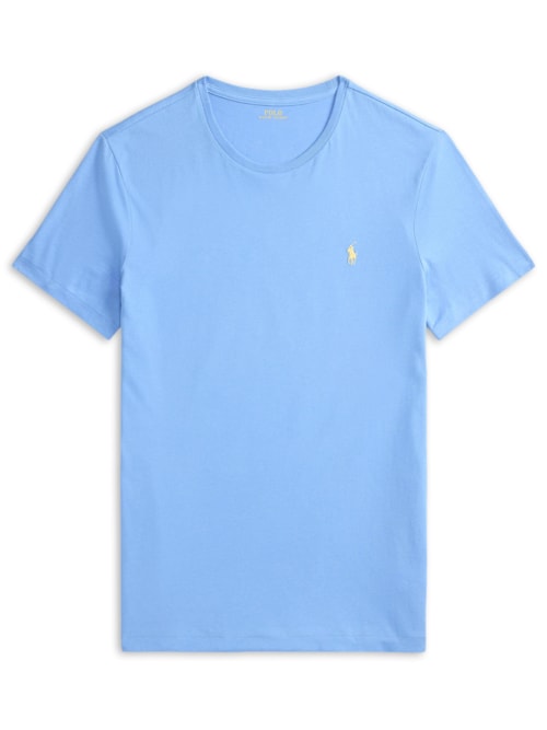 Camiseta Masculina Manga Curta Classic Logo Bordado - Azul