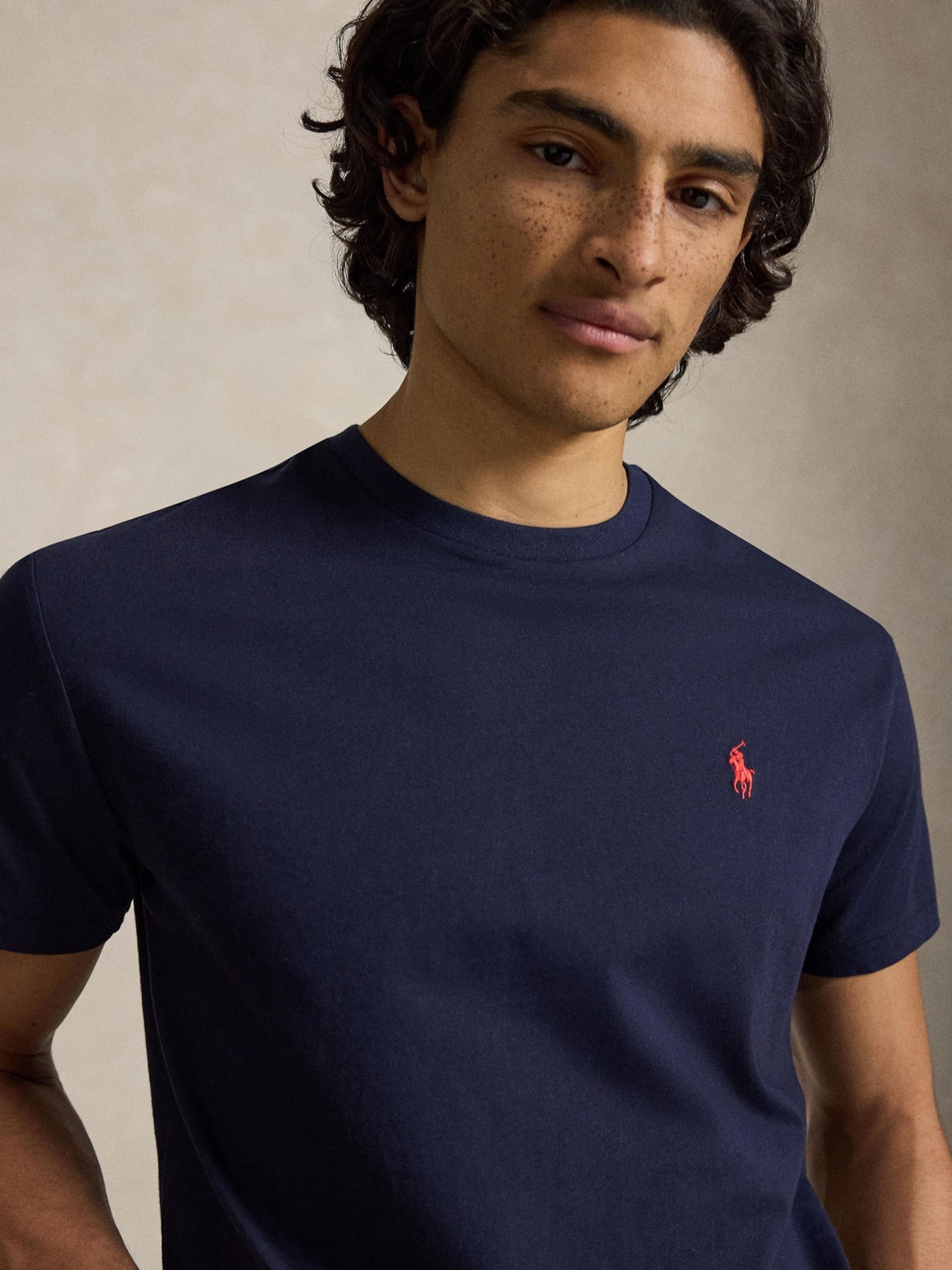 Camiseta Masculina Manga Curta Classic Logo Bordado Azul Polo Ralph Lauren