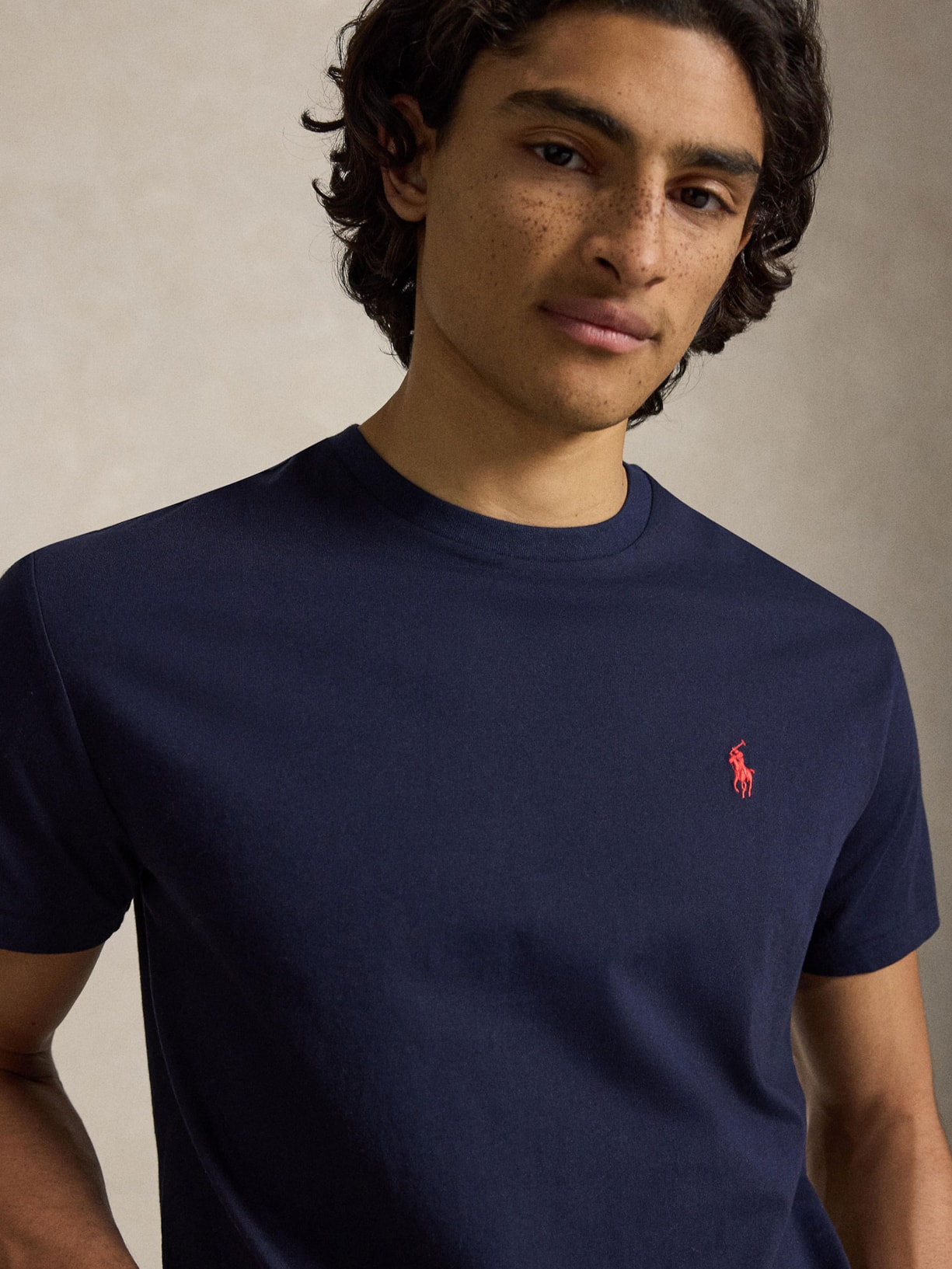 Camiseta Masculina Manga Curta Classic Logo Bordado Azul Polo Ralph Lauren